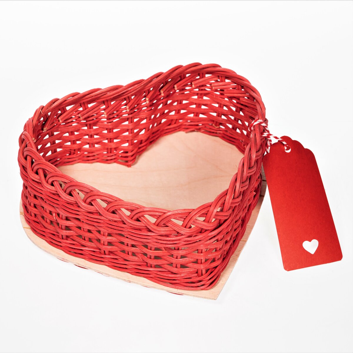 Heart Shaped Wicker Basket